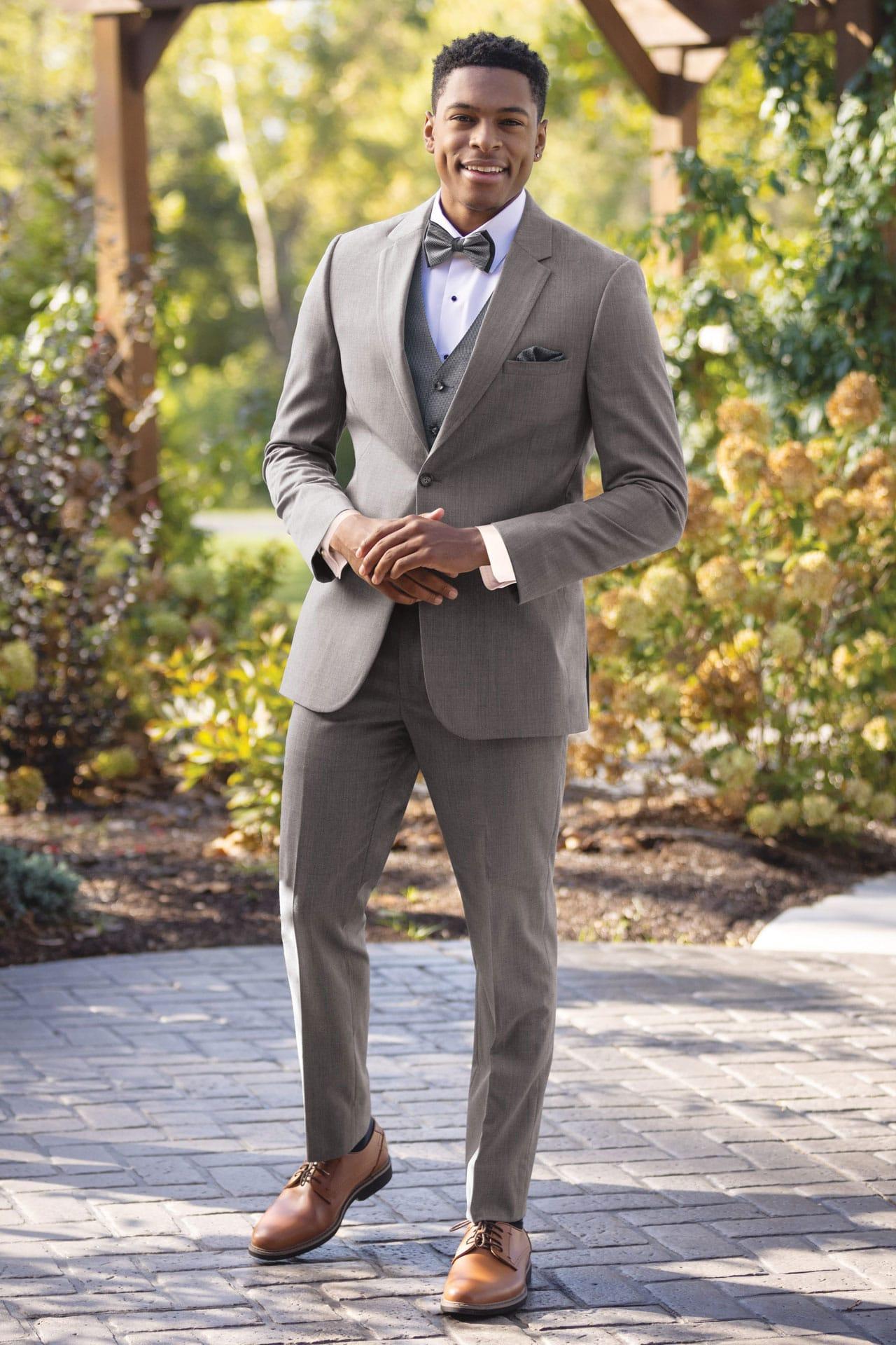 Man in a blue tuxedo